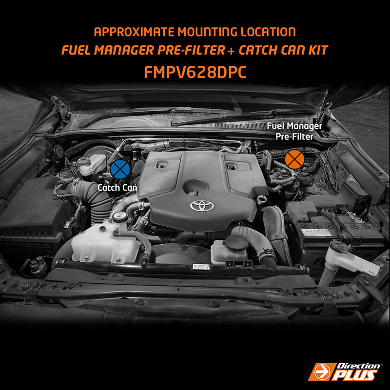 Direction Plus Fuel Manager Pre-Filter and Catch Can Kit Hilux/Fortuner FMPV628DPC