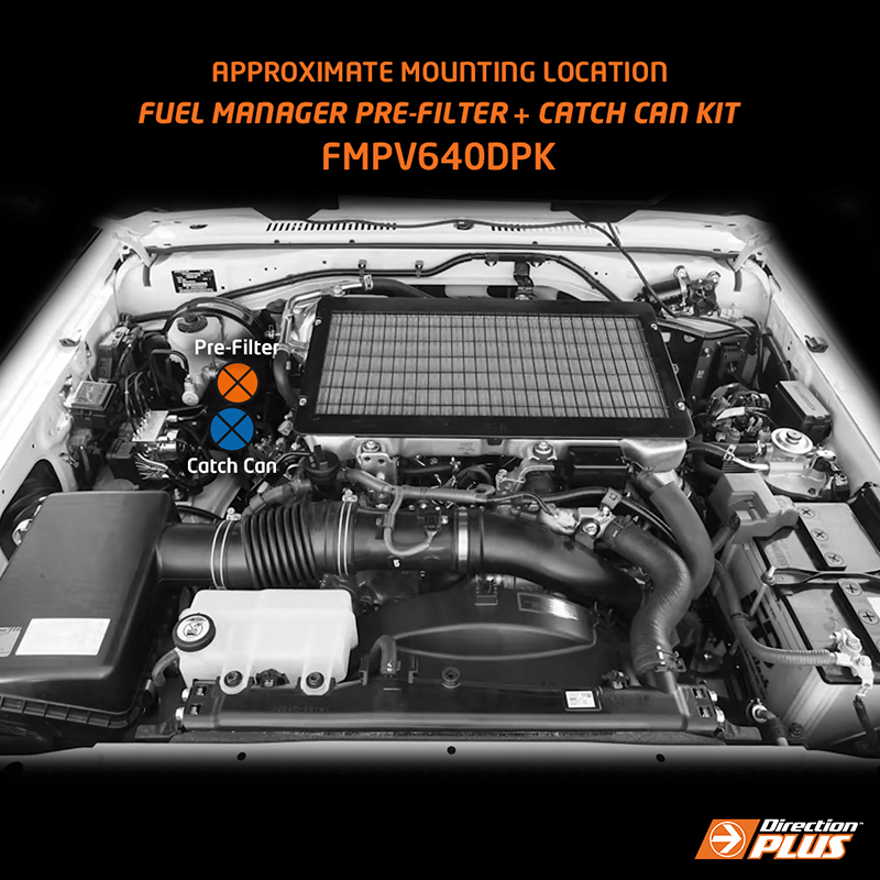 Direction Plus Toyota Landcruiser VDJ 70 Series Fuel Manager Fuel Filter & ProVent Catch Can Kit 2012 - 2017 FMPV640DPK