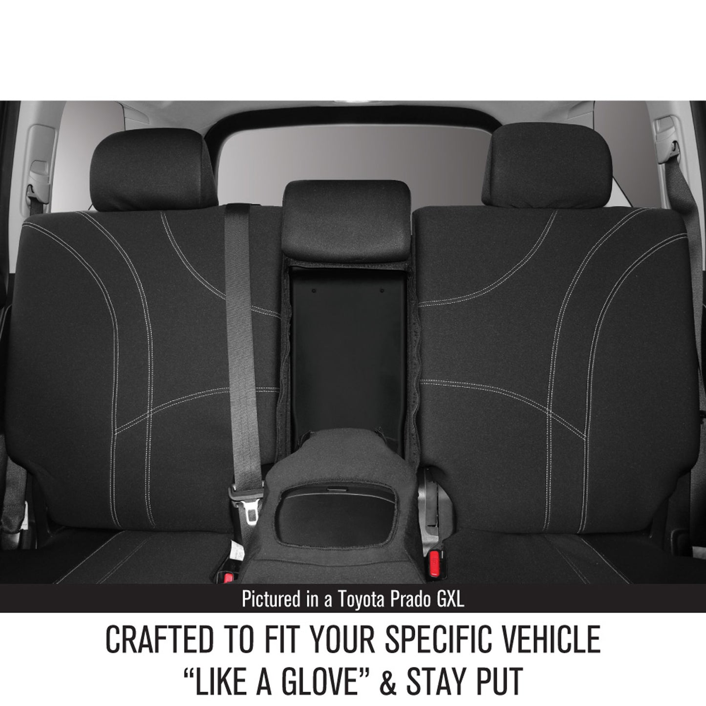 Sperling Getaway Neoprene Rear Black - Silver Stitch Seat Covers Suits BT50 DMax Dual 2020-On RM5210G2B