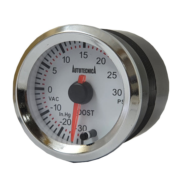 Autotecnica Turbo Boost Gauge -30 - +30psi White/Chrome 52mm G6143G7W