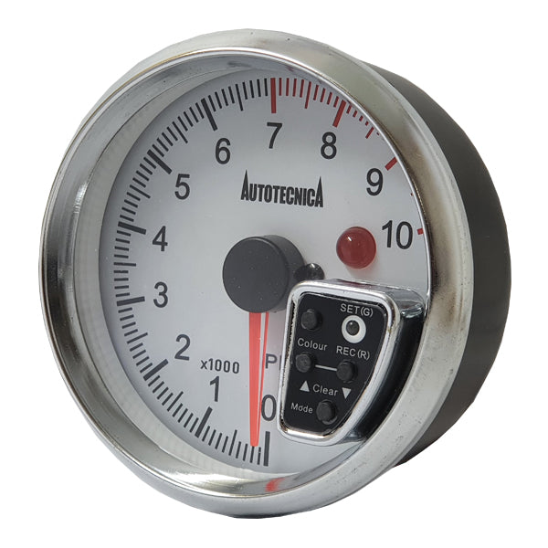 Autotecnica Tachometer Analogue Gauge 0-1000rpm 3-3/4in White Face G825G7W