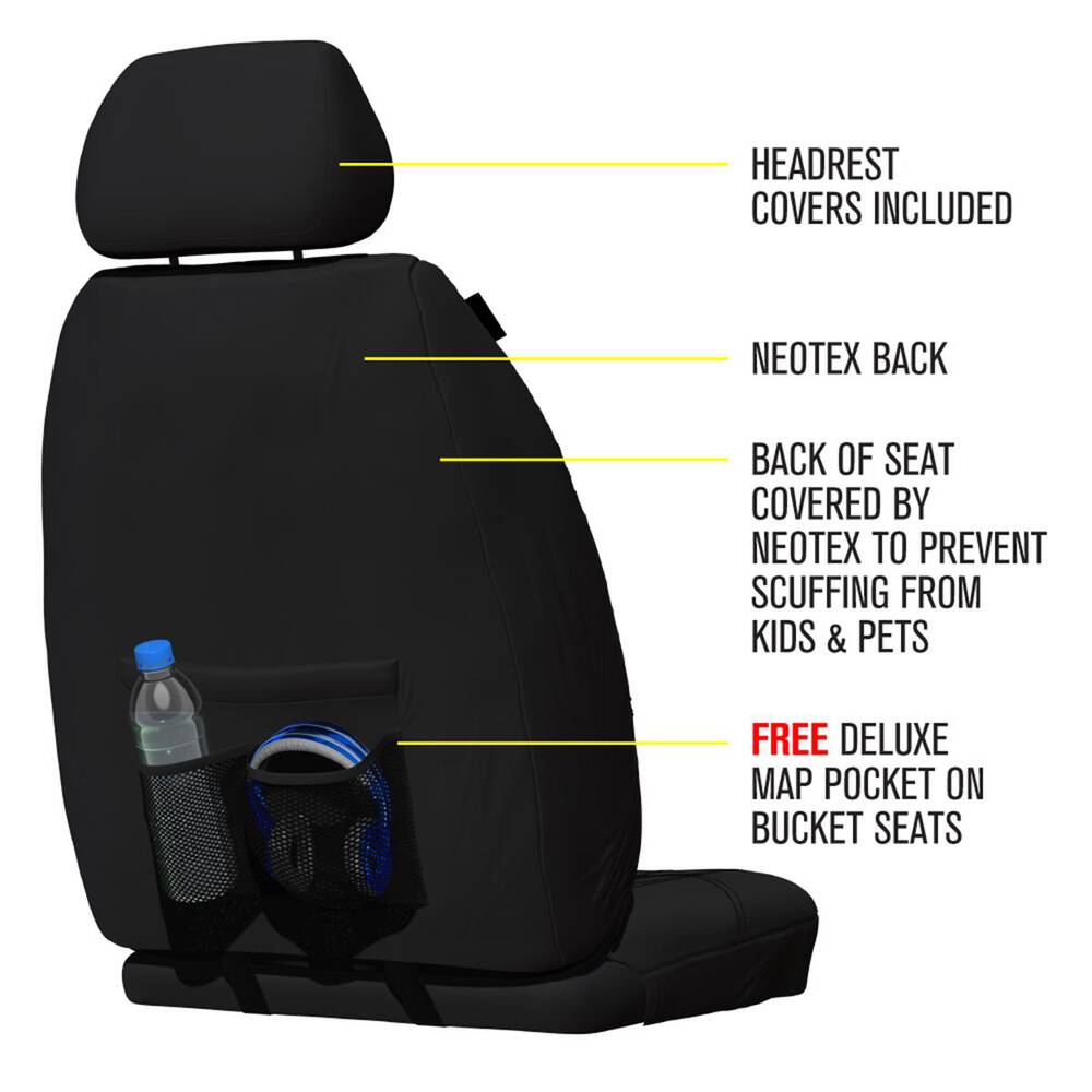Sperling Getaway Neoprene Front Black - Black Stitch Seat Covers Suits Corolla 2018-On RM1302GBB