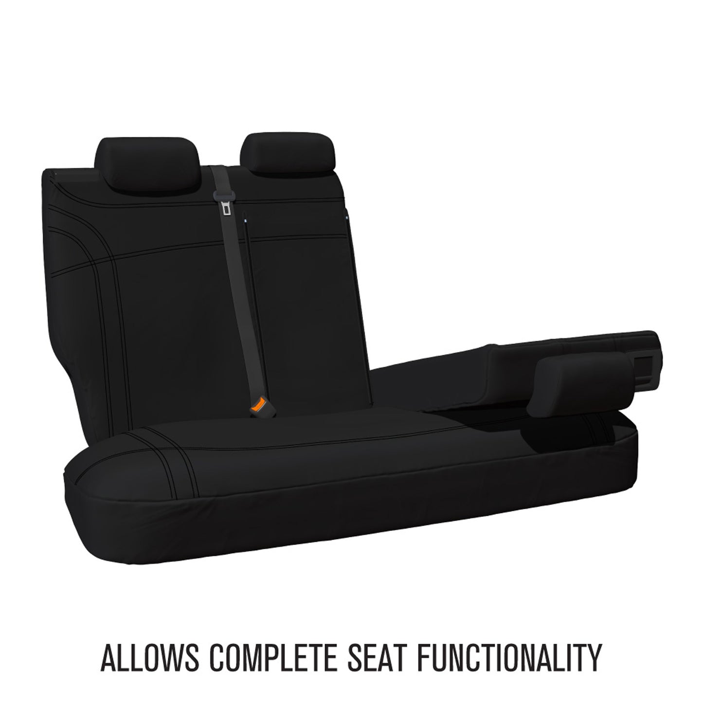 Sperling Getaway Neoprene Rear Black - Black Stitch Row 3 Seat Covers Suits Carnival Wagon 2020-On RM9033GBB
