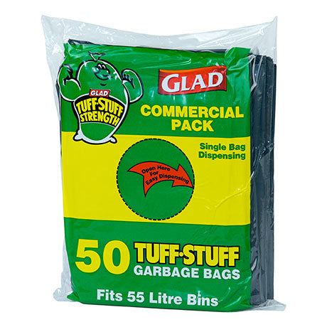 Glad Bin Liners Tuff-Stuff Commercial Grey 55L GBHD50/4