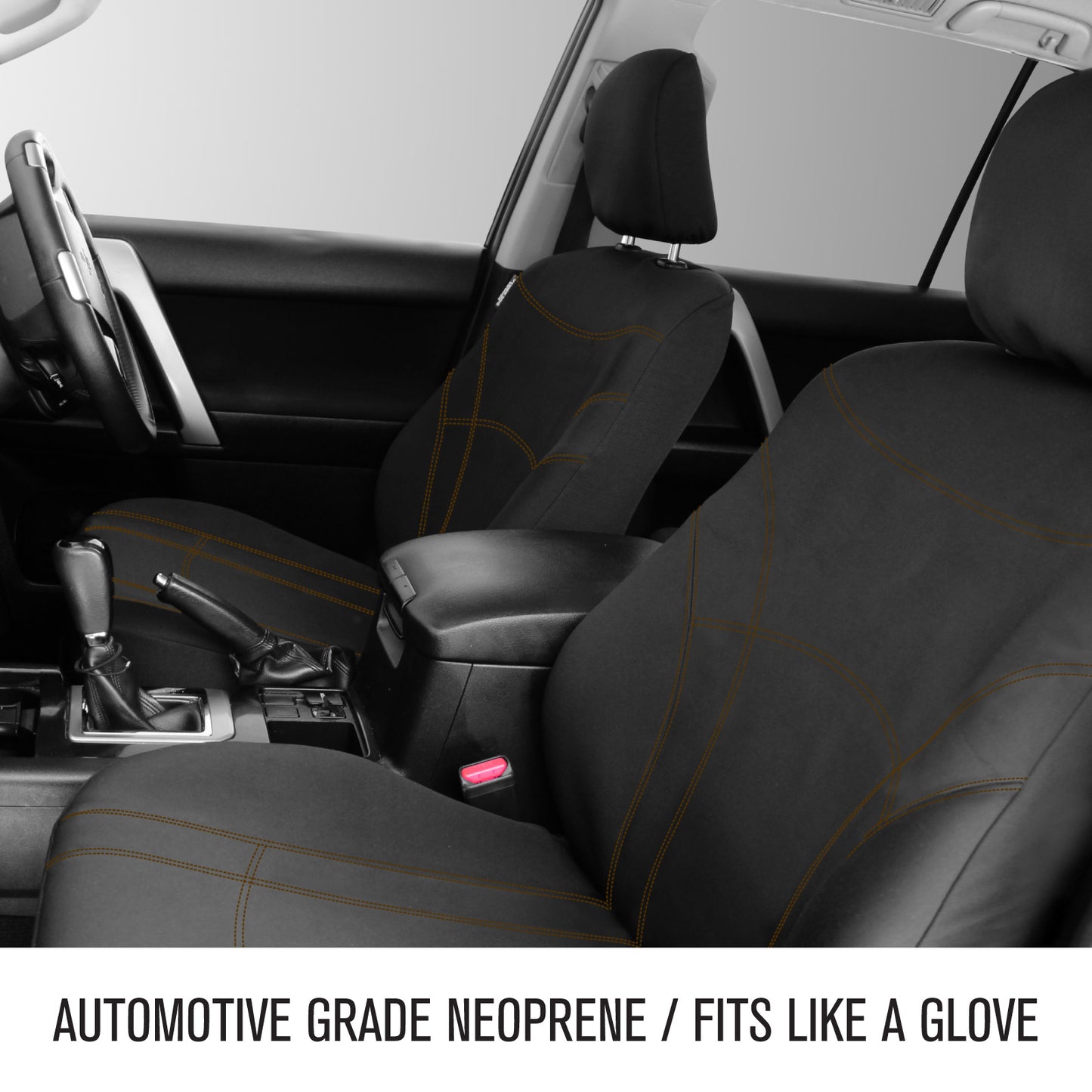 Sperling Getaway Neoprene Front Black - Orange Stitch Seat Covers Suits BT50, Everest, Ranger 2011-2022 RM1003GBO