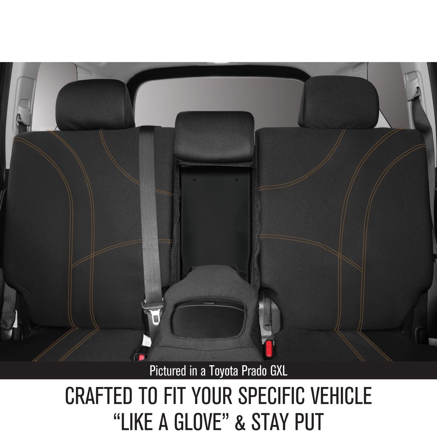 Sperling Getaway Neoprene Rear Black - Orange Stitch Seat Covers Suits Ranger 2022 - Current RM5307GBO