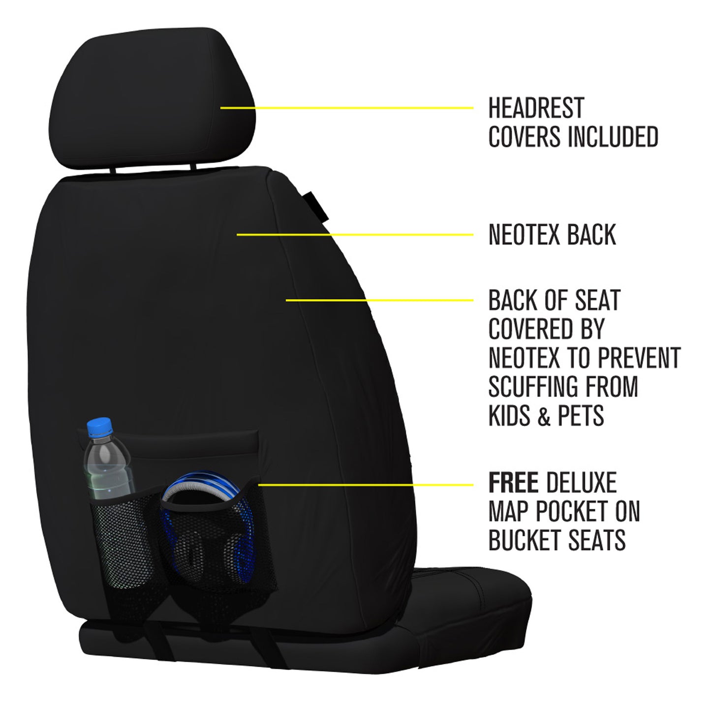 Sperling Getaway Neoprene Front Black - Orange Stitch Seat Covers Suits Everest, Ranger 2022 - Current RM1351GBO