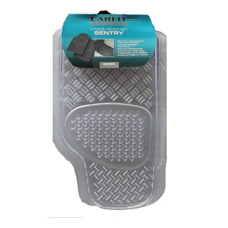 Carfit Mats Floor Rubber Sentry Clear 2Pc Front 92016
