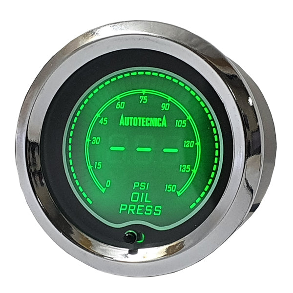 Autotecnica 52Mm Oil Pres Chrome/Blk Rim 7Col GLCO