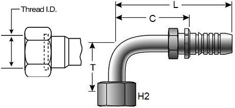 Gates 12Gs-12Fforx90M 7347-33445