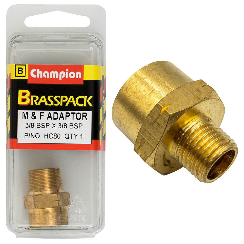 Champion Fasteners Adaptor M & F Brass 3/8In X 3/8In HC80