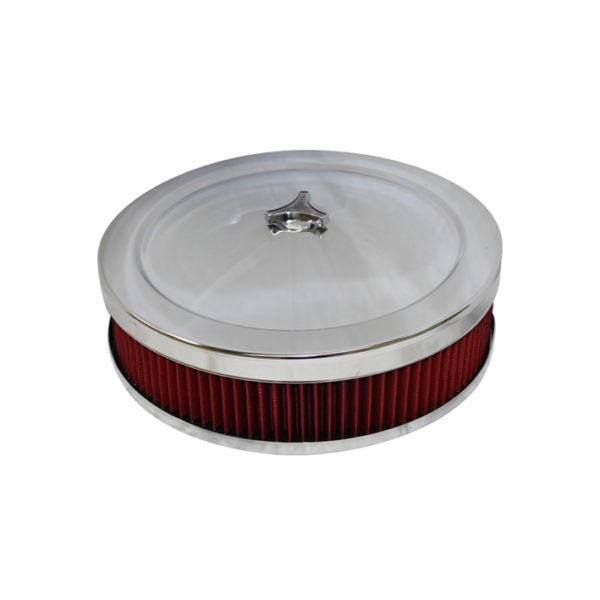 Autotecnica 9In Carburettor Air Filter With Chrome Top & Normal Base HFL9C