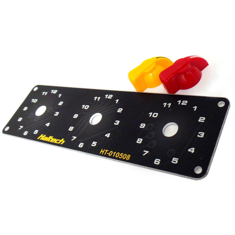 Haltech Triple Switch Panel Only - includes Yellow & Red knobs HT-010508