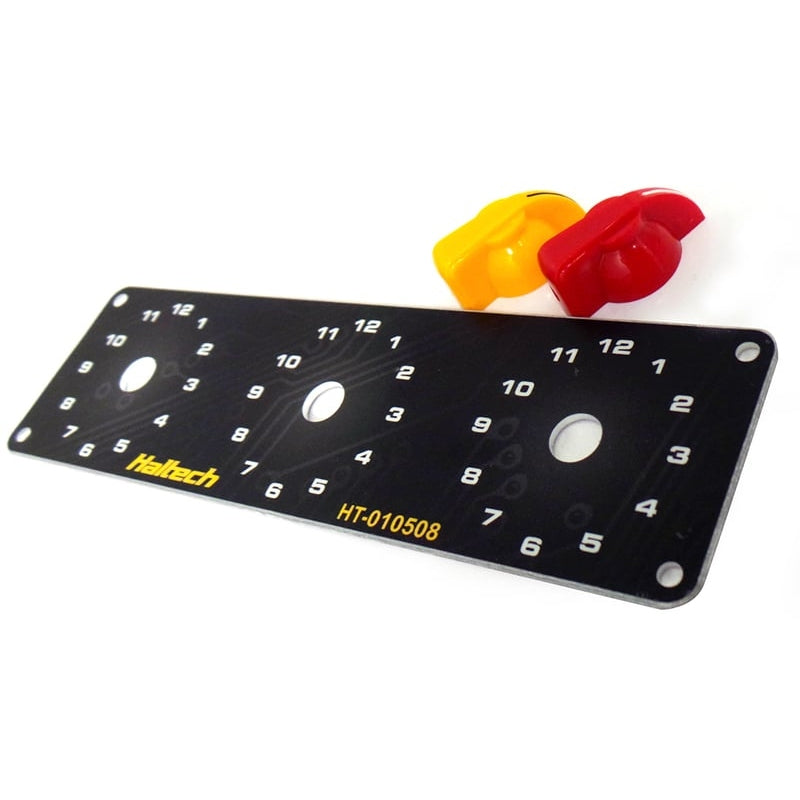 Haltech Triple Switch Panel Kit - includes Yellow & Red knobs HT-010510