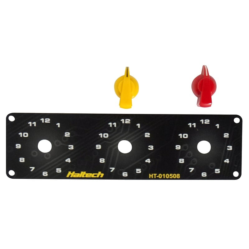 Haltech Triple Switch Panel Kit - includes Yellow & Red knobs HT-010510