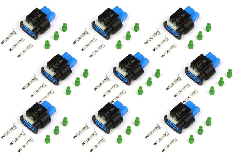 Haltech Plug and Pins Only - Ford Coyote 2nd Generation Ignition Coil Plugs - 2015-2017 (Set of 8) HT-030403