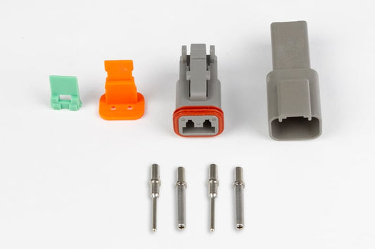 Haltech Plug and Pins Only - Matching Set of Deutsch DT-2 Connectors  (DT06-2S + DT04-2P) - ( 13 Amp) HT-031112