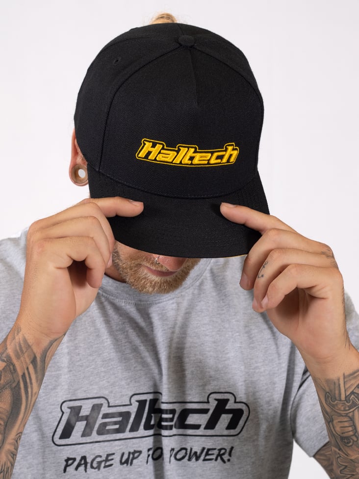 Haltech Snapback Cap Black Yello Logo