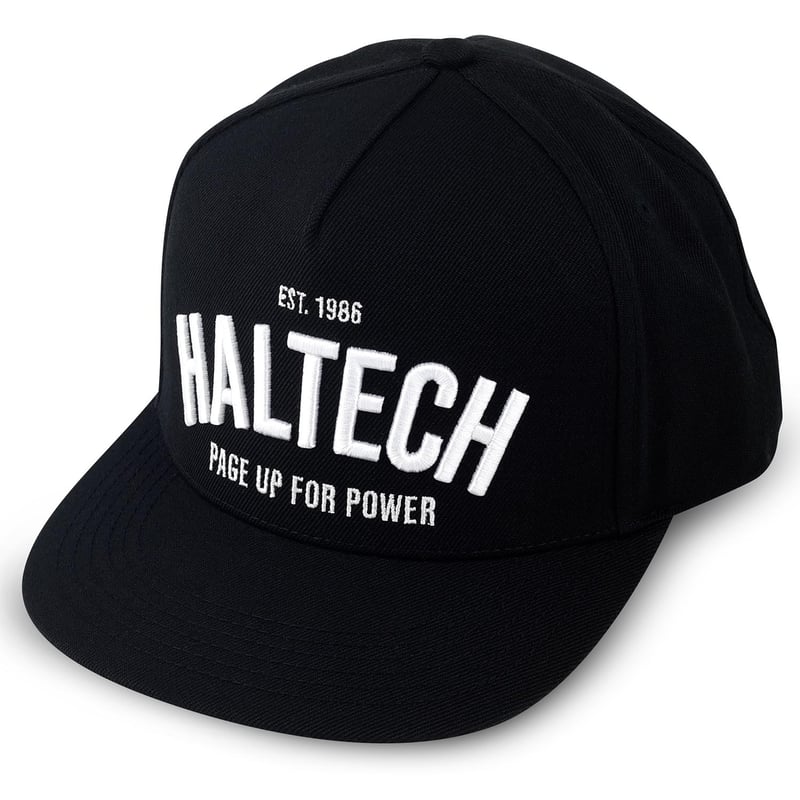 Haltech Snap Back Cap Black with White Text