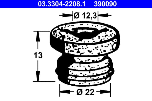 ATE Brake Fluid Reservoir Plug 03.3304-2208.1