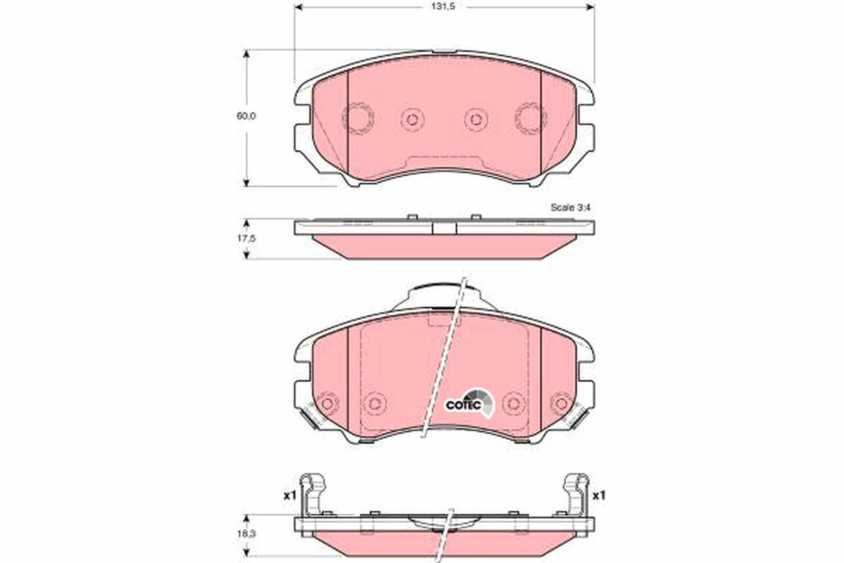 TRW Brake Pad Set GDB3386