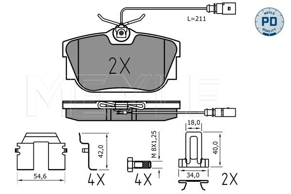 MEYLE Brake Pad Set 025 234 4616/PD