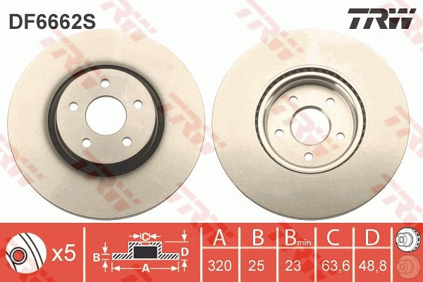 TRW Disc Brake Rotor DF6662S