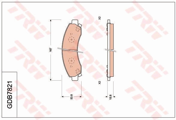 TRW Brake Pad Set GDB7821DT