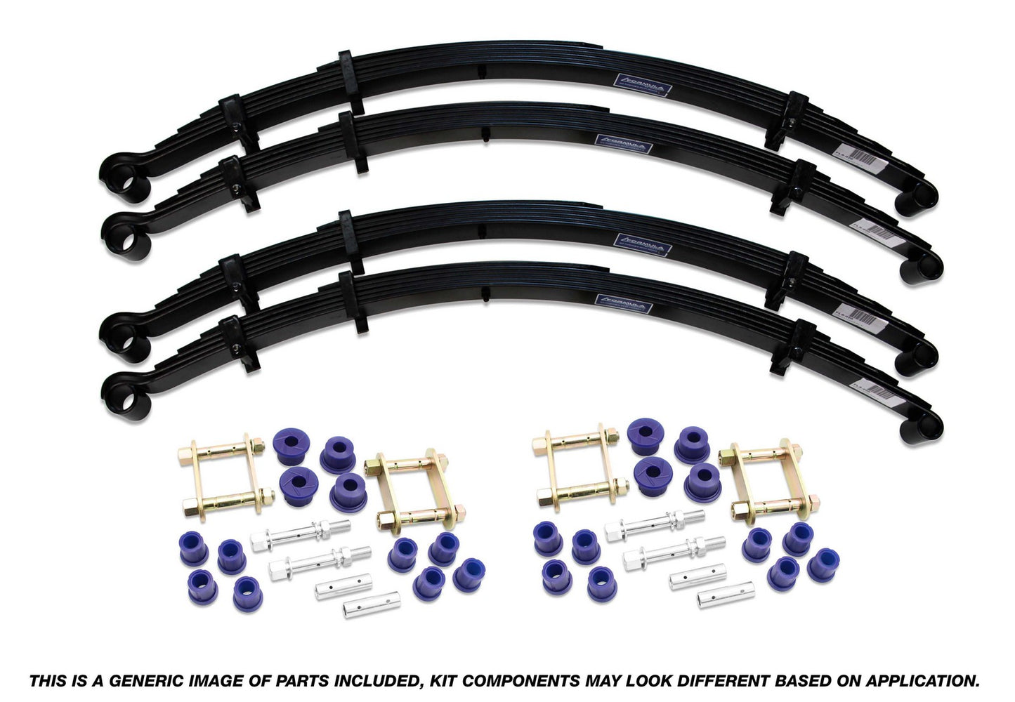 Formula 4x4 Leaf Spring Kit to suit Toyota LandCruiser - approx. 50mm Lift at 0-50kg Front & 200-300kg load (Troop Carrier) & 300-400kg (Cab Chassis) Rear