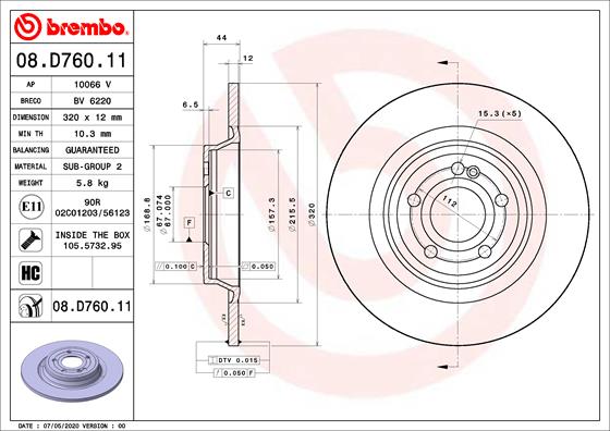Brembo Brake Disc Single 08.D760.11