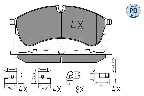 MEYLE Brake Pad Set 025 221 7821/PD
