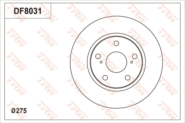 TRW Disc Brake Rotor 275mm DF8031S