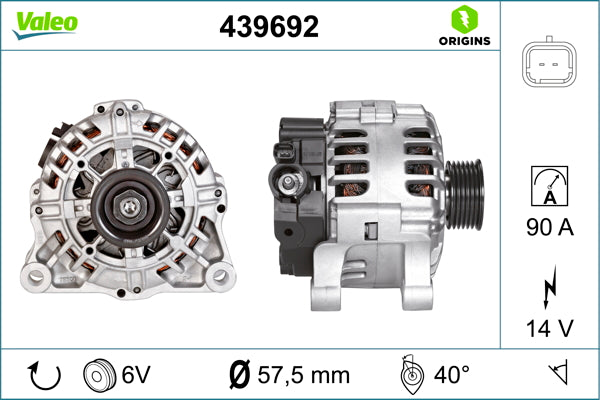Valeo Alternator 12V 90A 439692