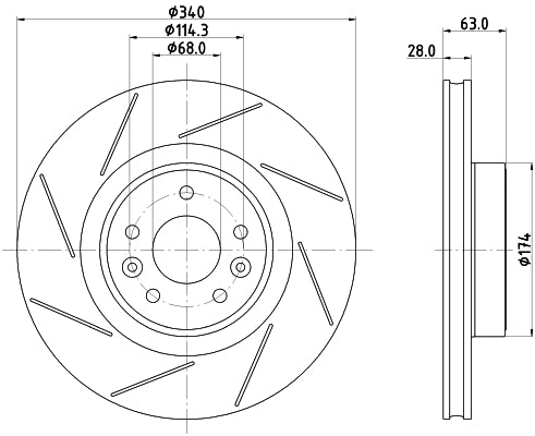 Hella Front Brake Discs (Pagid) 8DD 355 125-211