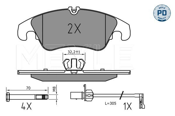 MEYLE Brake Pad Set 025 222 5219/PD