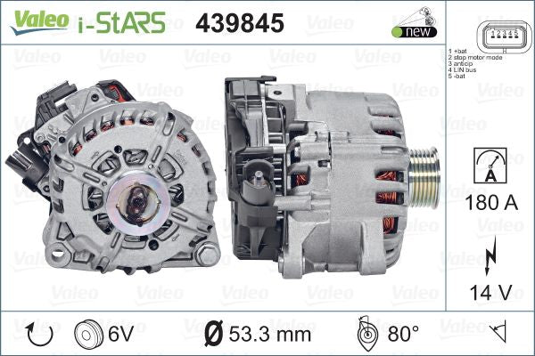 Valeo Alternator 12V 180A 439845