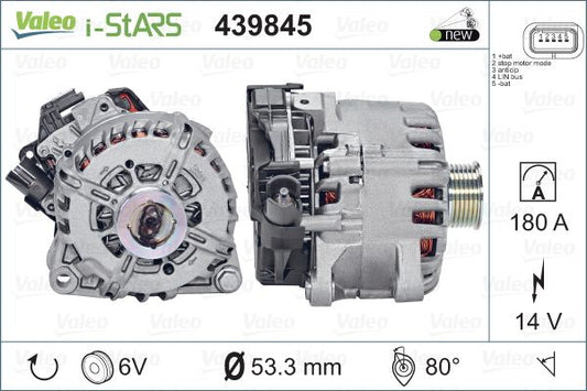 Valeo Alternator 12V 180A 439845