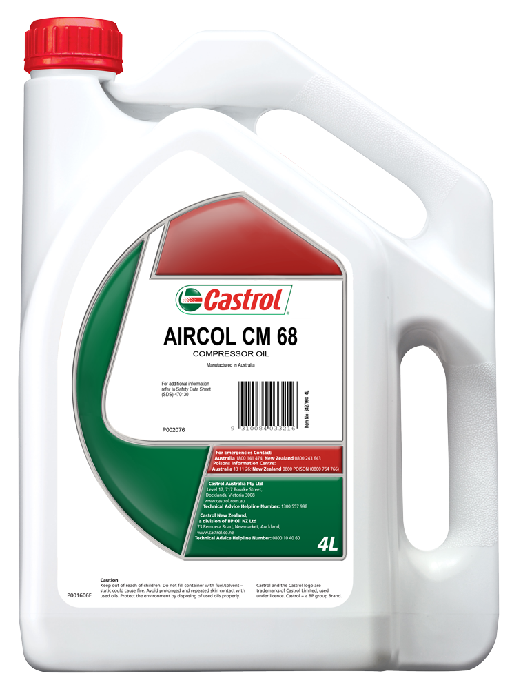 Castrol Aircol CM 68 Air Compressor Oil 4L 3427998