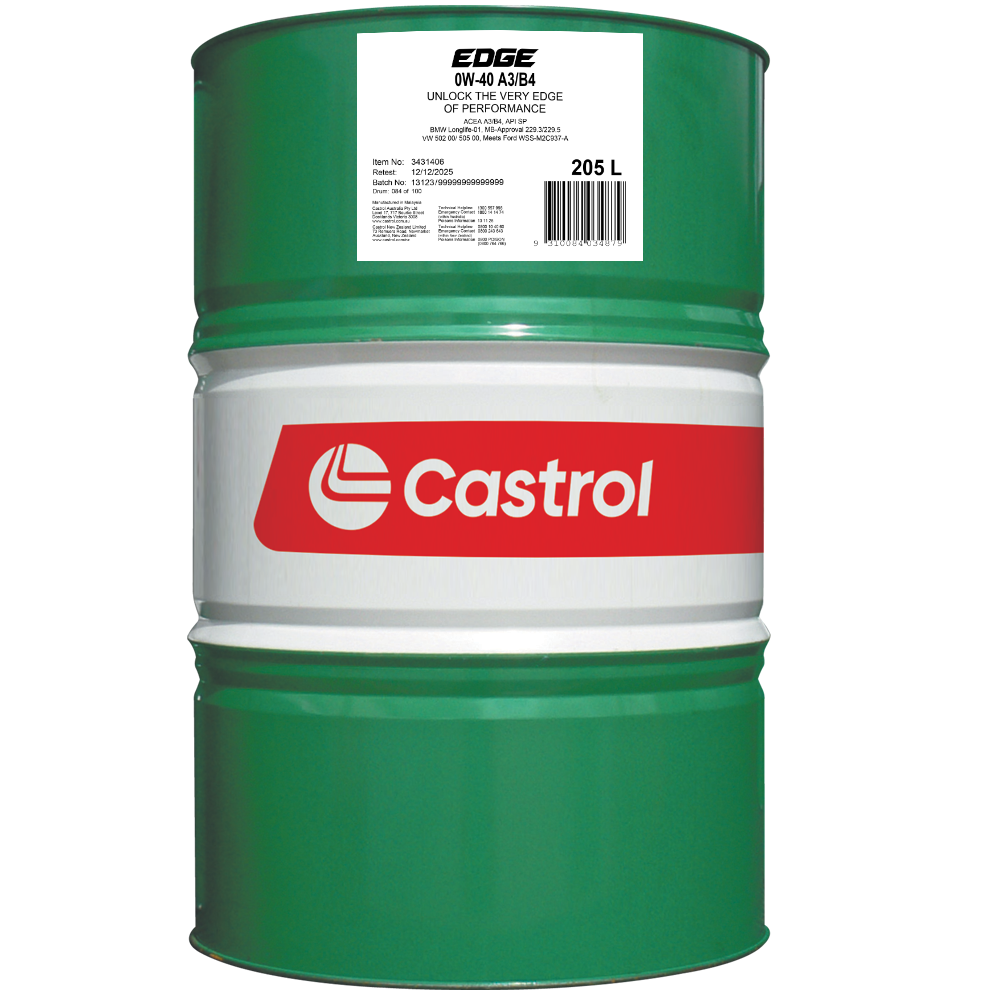 Castrol EDGE 0W-40 A3/B4 Engine Oil 205L 3431406