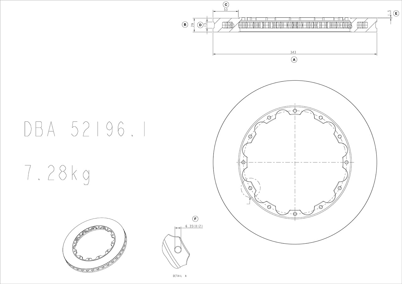 DBA Disc Brake Rotor Single DBA52196.1S
