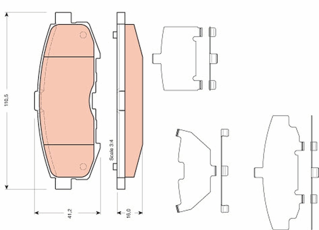 TRW Brake Pad Set GDB3406