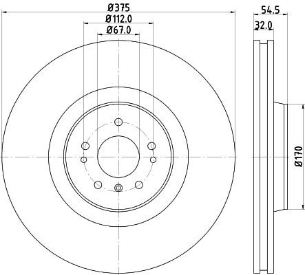 Hella Brake Disc 8DD 355 128-941