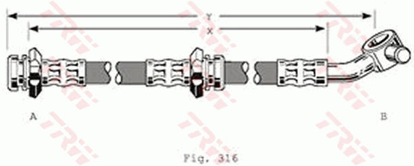 TRW Brake Hose PHD210