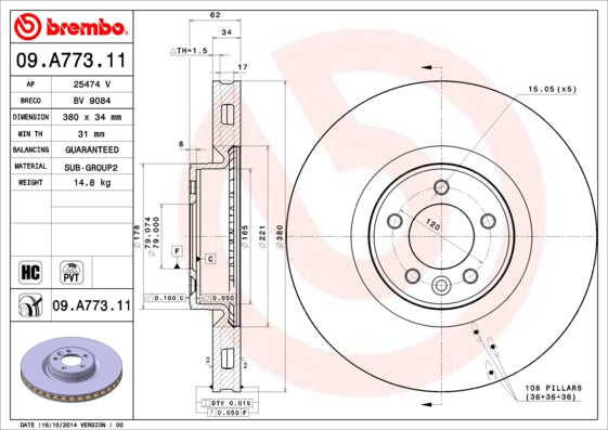 Brembo Brake Disc Single 09.A773.11