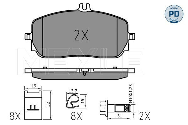 MEYLE Brake Pad Set 025 229 4419/PD