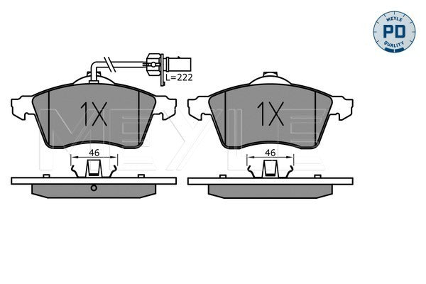 MEYLE Brake Pad Set 025 218 8519/PD