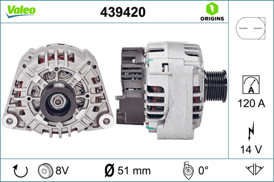 Valeo Alternator 12V 120A 439420