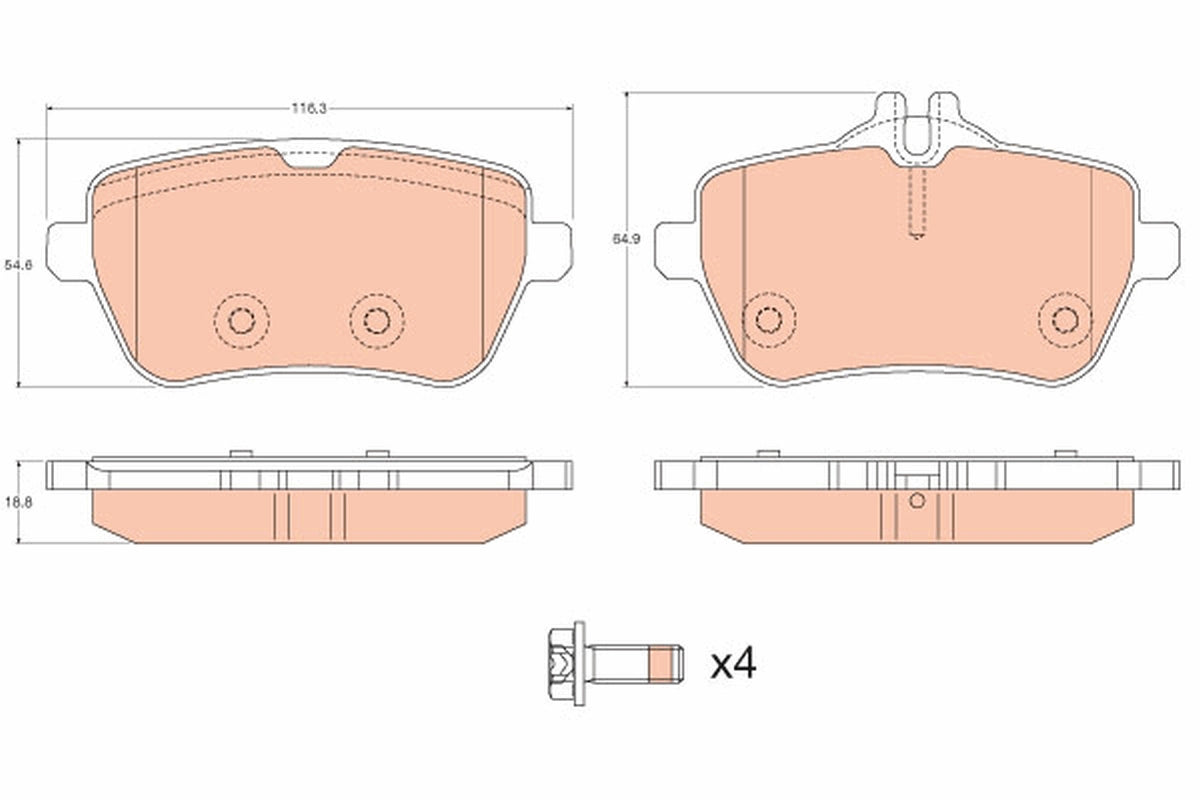 TRW Brake Pad Set GDB2014
