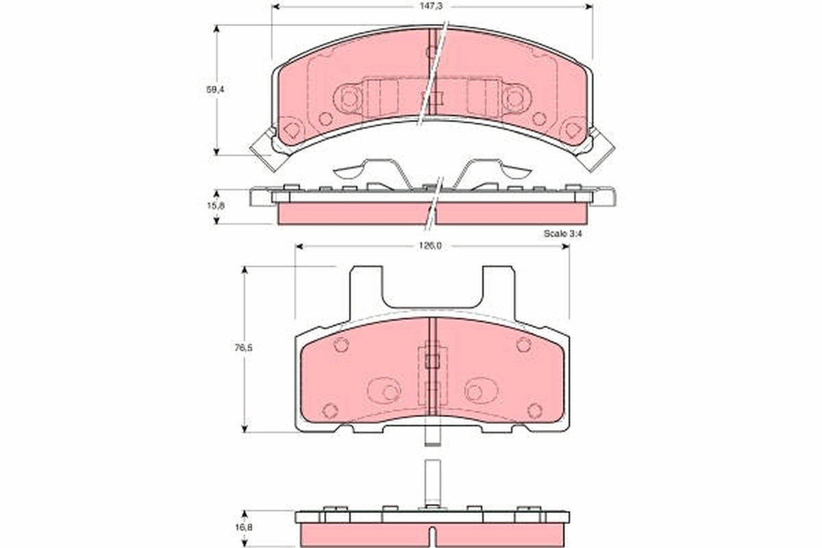 TRW Brake Pad Set GDB1273