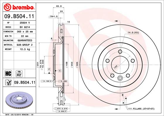 Brembo Brake Disc Single 09.B504.11